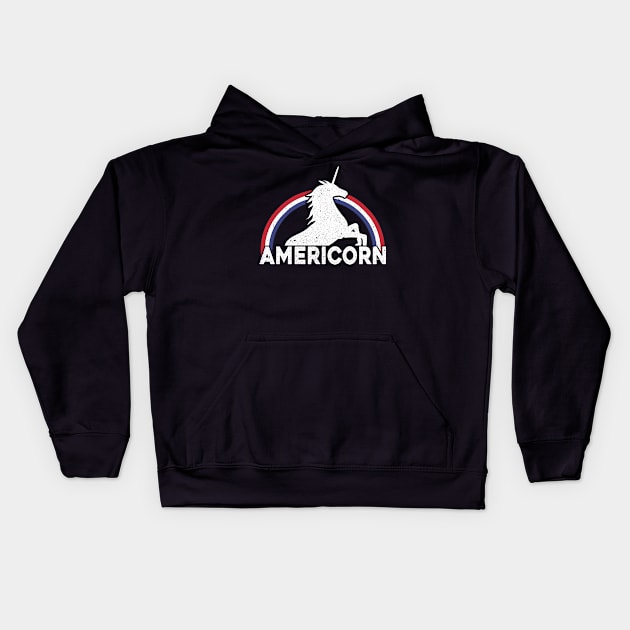 Americorn American Unicorn July 4th Gift Kids Hoodie by nicolinaberenice16954